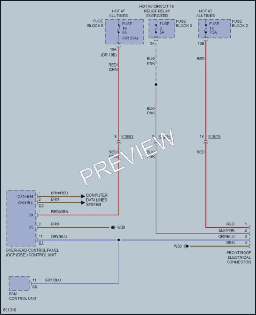 2018 MercedesBenz 3500Sprinter Power Top Sunroof wiring diagram preview
