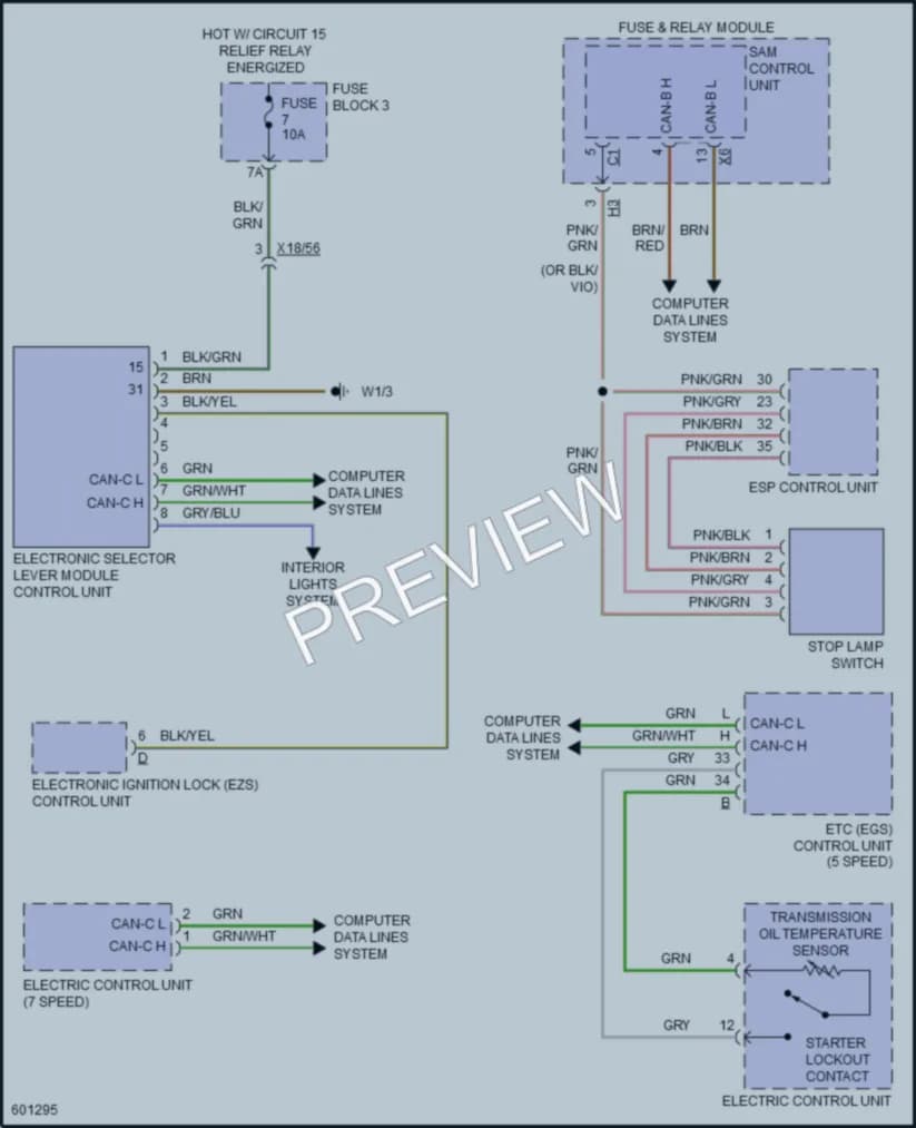 2018 MercedesBenz 3500Sprinter Shift Interlock wiring diagram preview