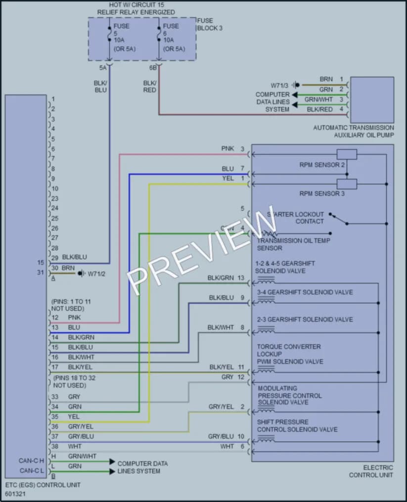 2018 MercedesBenz 3500Sprinter Transmission wiring diagram preview
