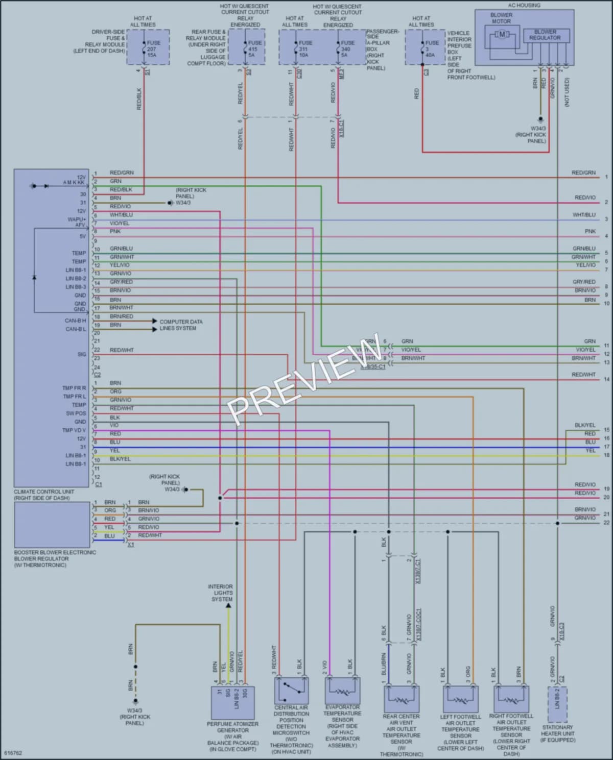 2018 MercedesBenz C300 Air Conditioning wiring diagram preview