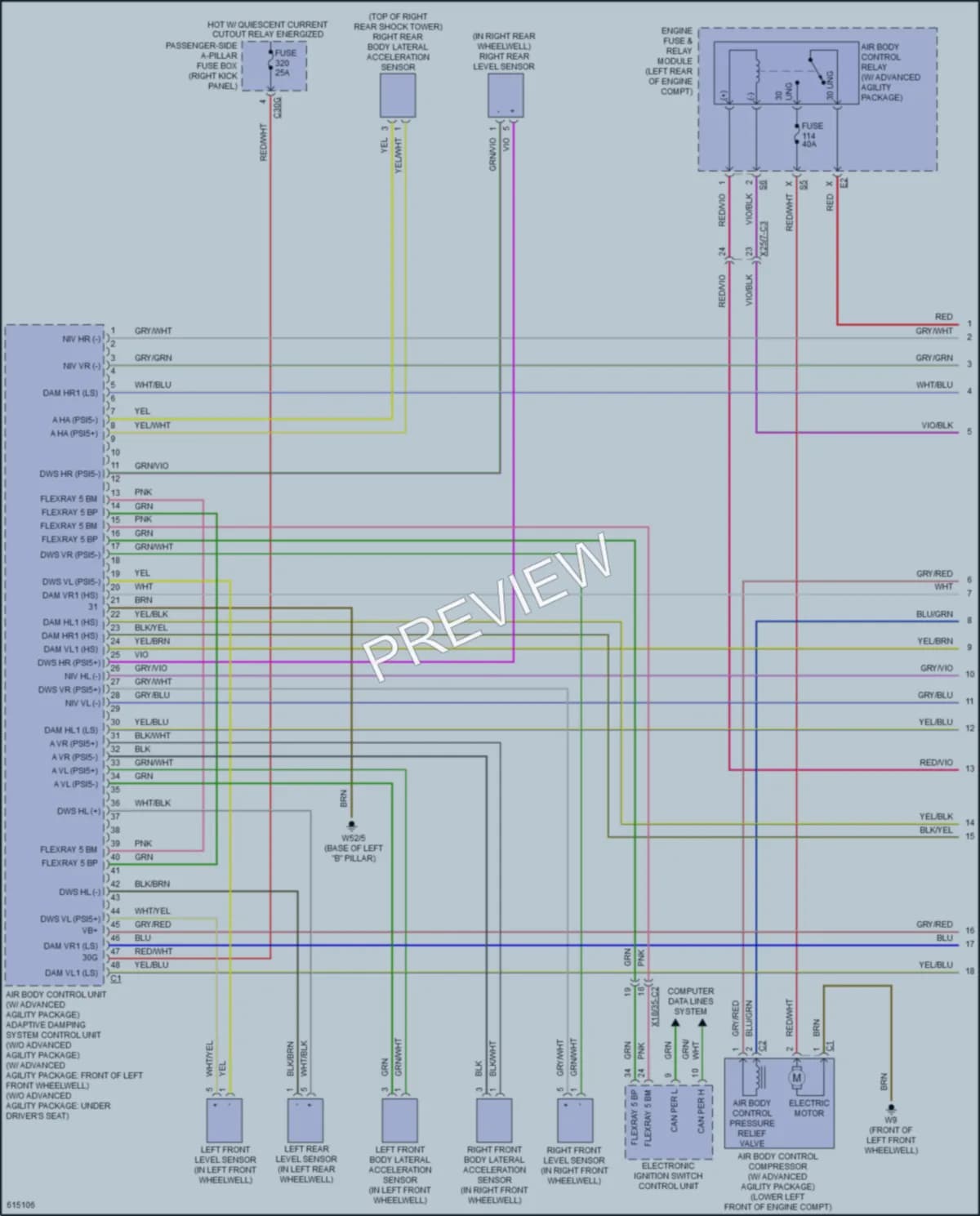 2018 MercedesBenz C300 Electronic Suspension wiring diagram preview