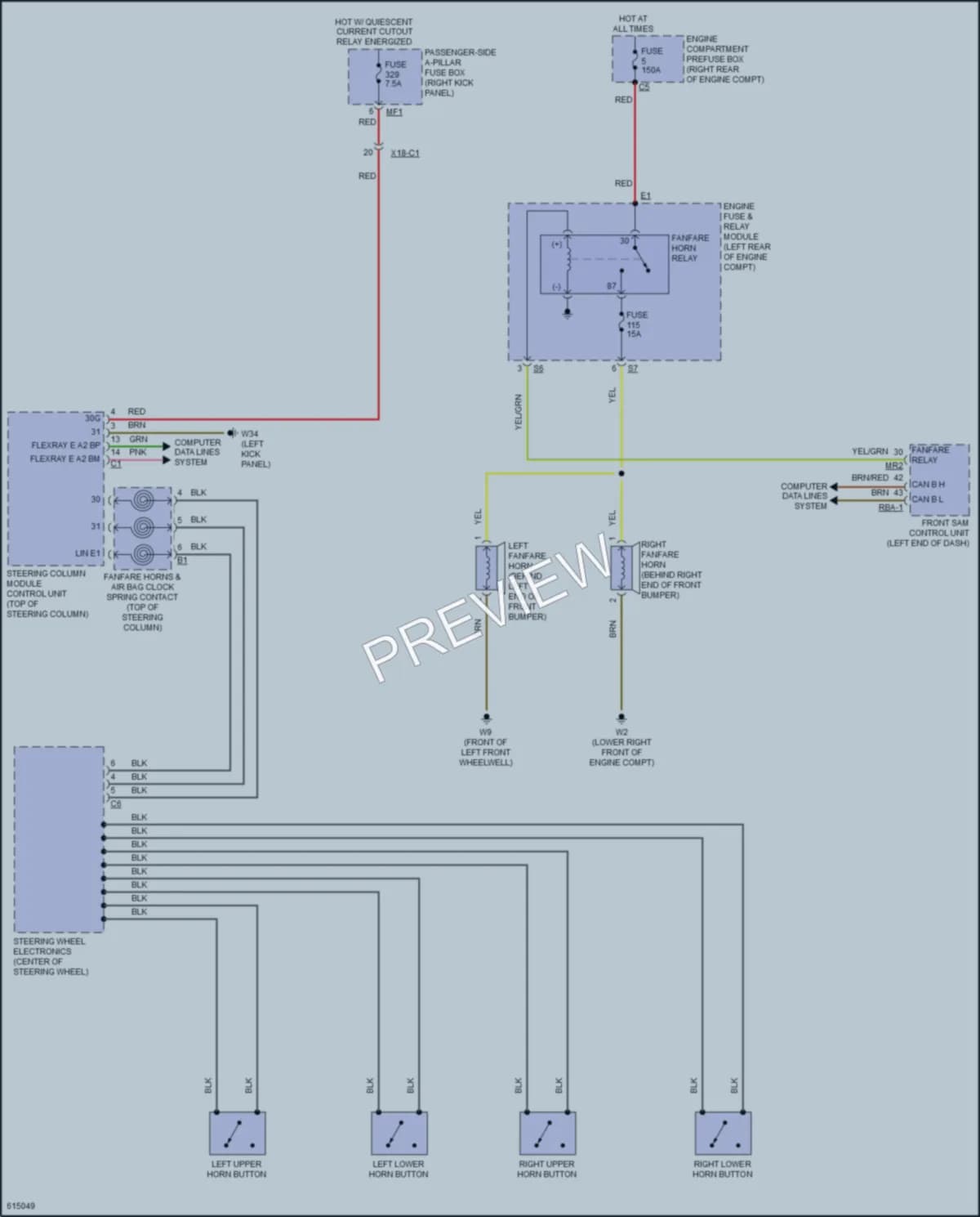 2018 MercedesBenz C300 Horn wiring diagram preview
