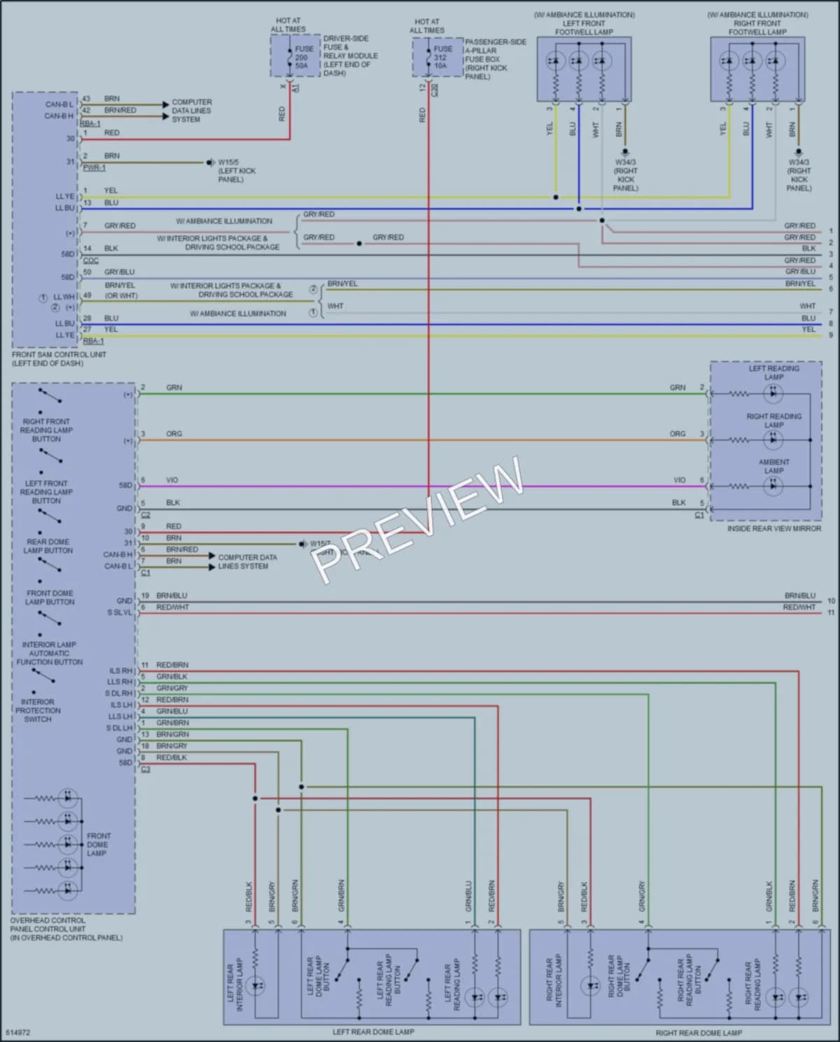 2018 MercedesBenz C300 Interior Lights wiring diagram preview