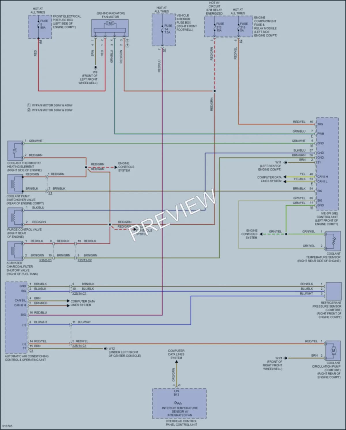 2018 MercedesBenz CLA250 Cooling Fan wiring diagram preview