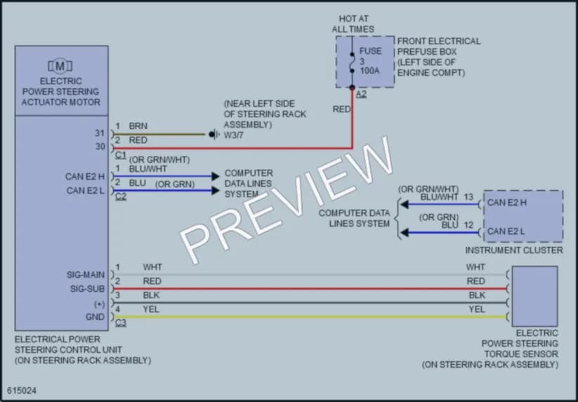 2018 MercedesBenz CLA250 Electronic Power Steering wiring diagram preview