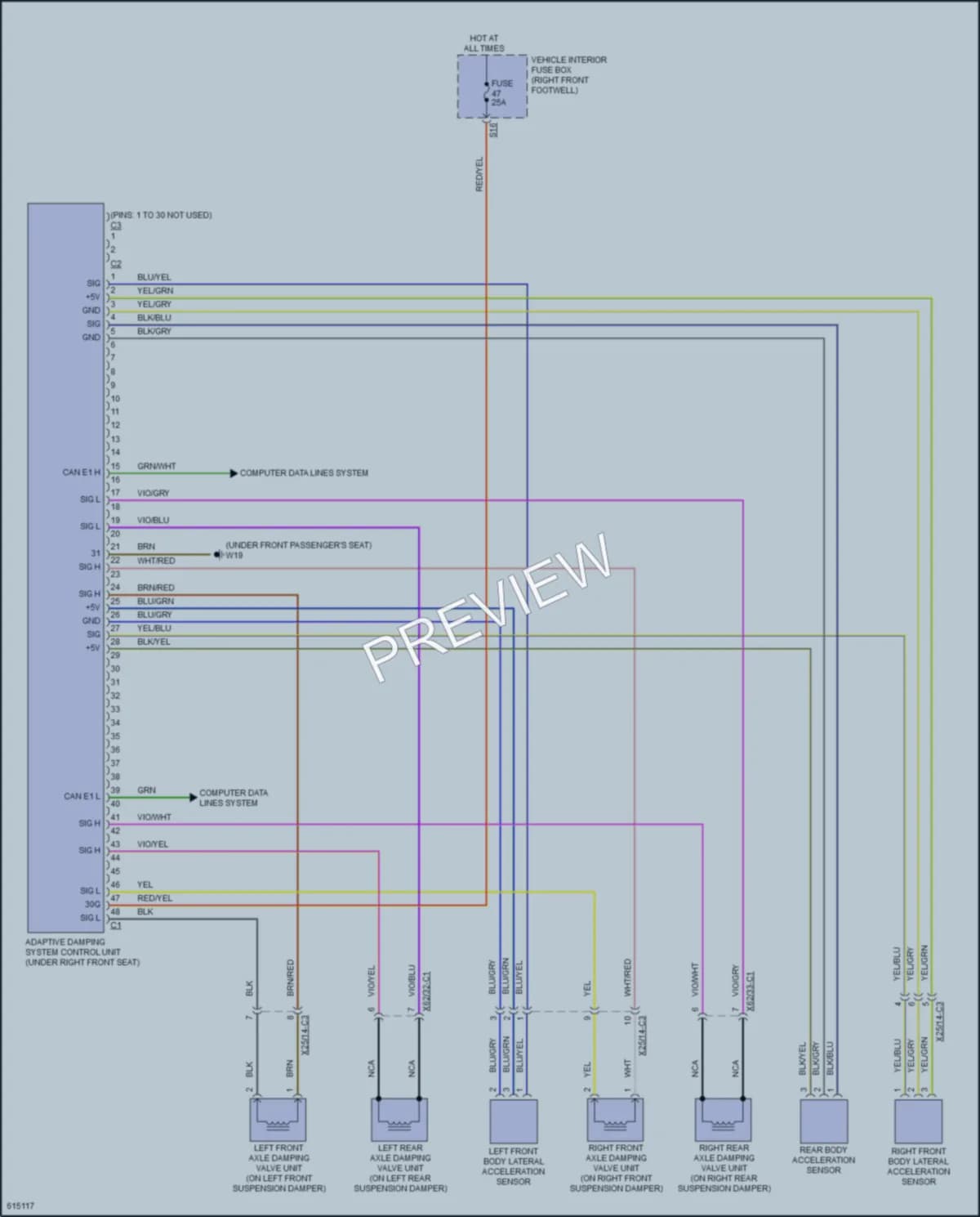 2018 MercedesBenz CLA250 Electronic Suspension wiring diagram preview