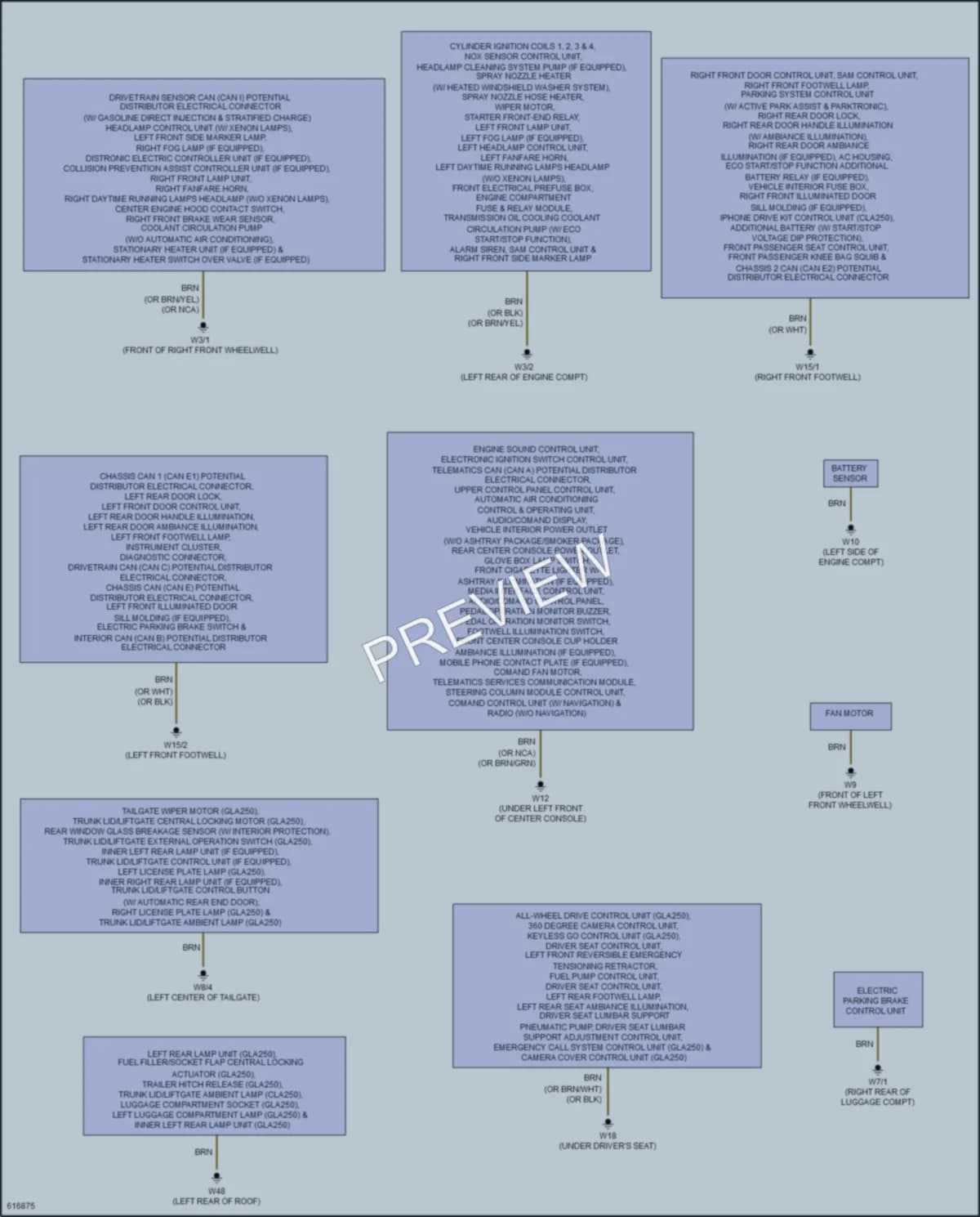 2018 MercedesBenz CLA250 Ground Distribution wiring diagram preview