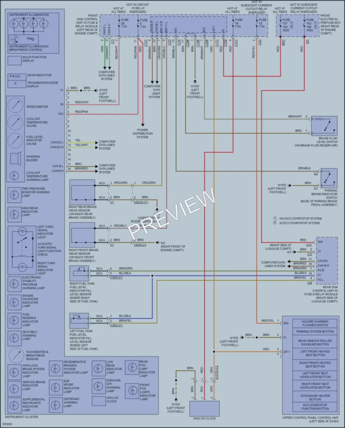 2018 MercedesBenz CLS550 Instrument Cluster wiring diagram preview