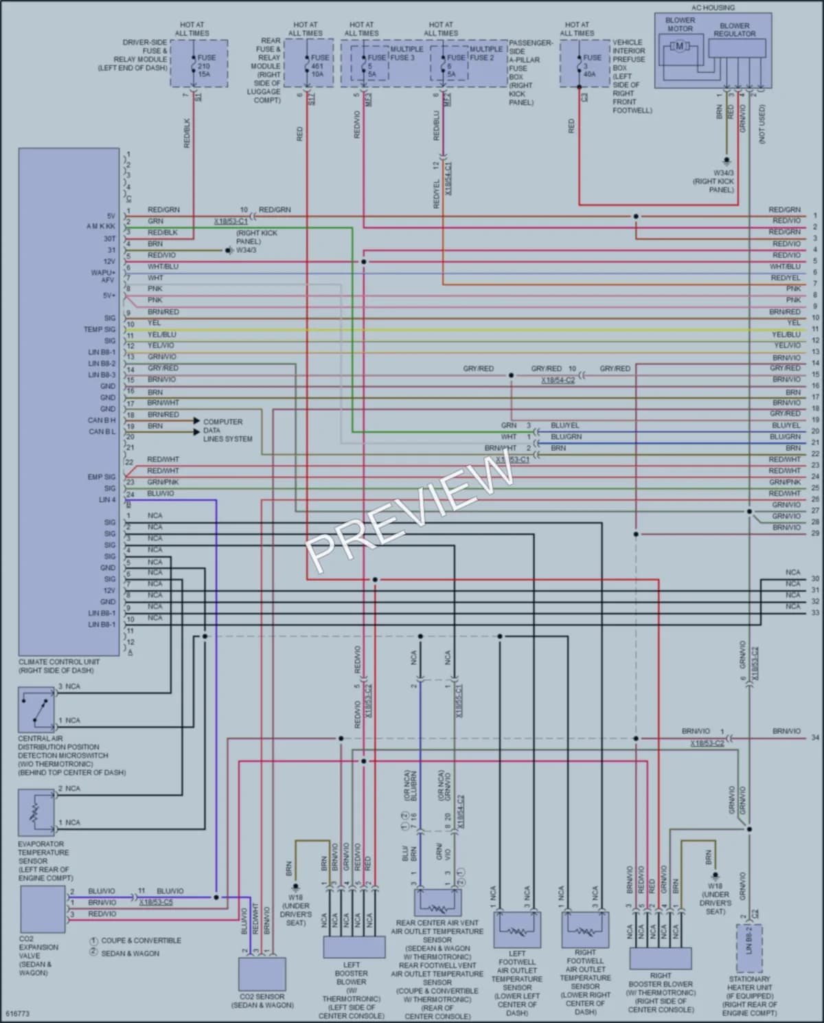 2018 MercedesBenz E300 Air Conditioning wiring diagram preview