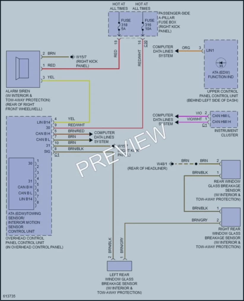 2018 MercedesBenz E300 Anti Theft wiring diagram preview