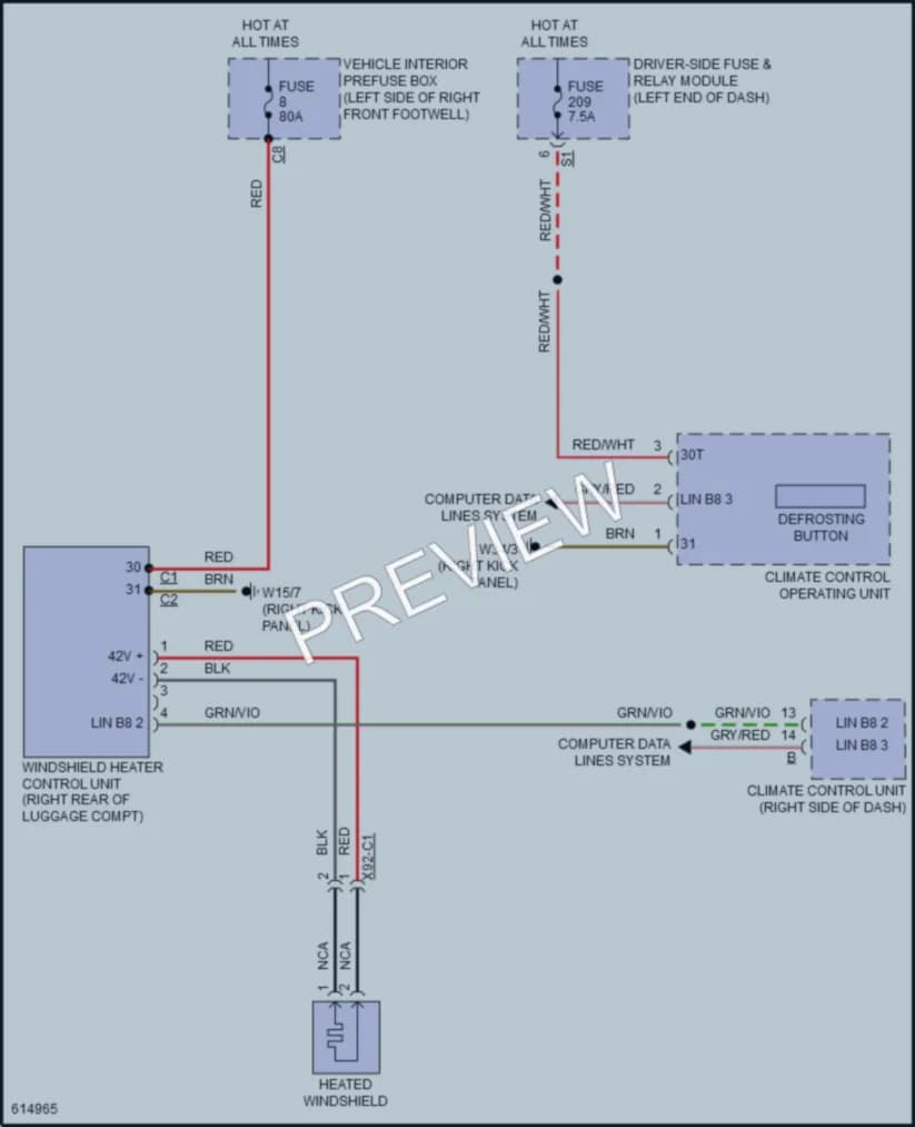 2018 MercedesBenz E300 Defoggers wiring diagram preview