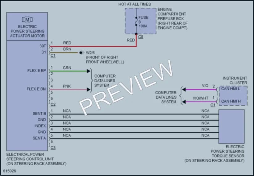 2018 MercedesBenz E300 Electronic Power Steering wiring diagram preview