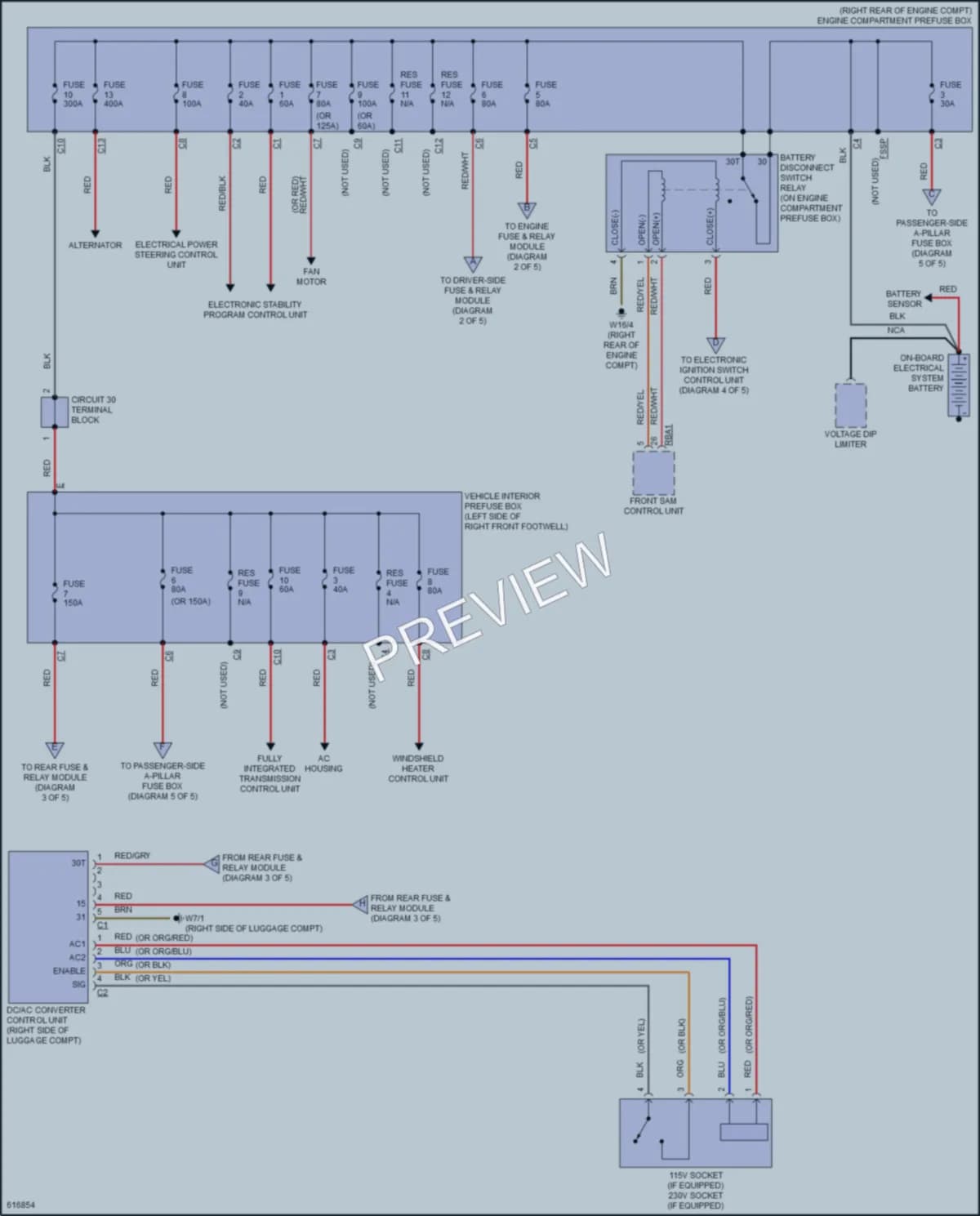 2018 MercedesBenz E300 Power Distribution wiring diagram preview