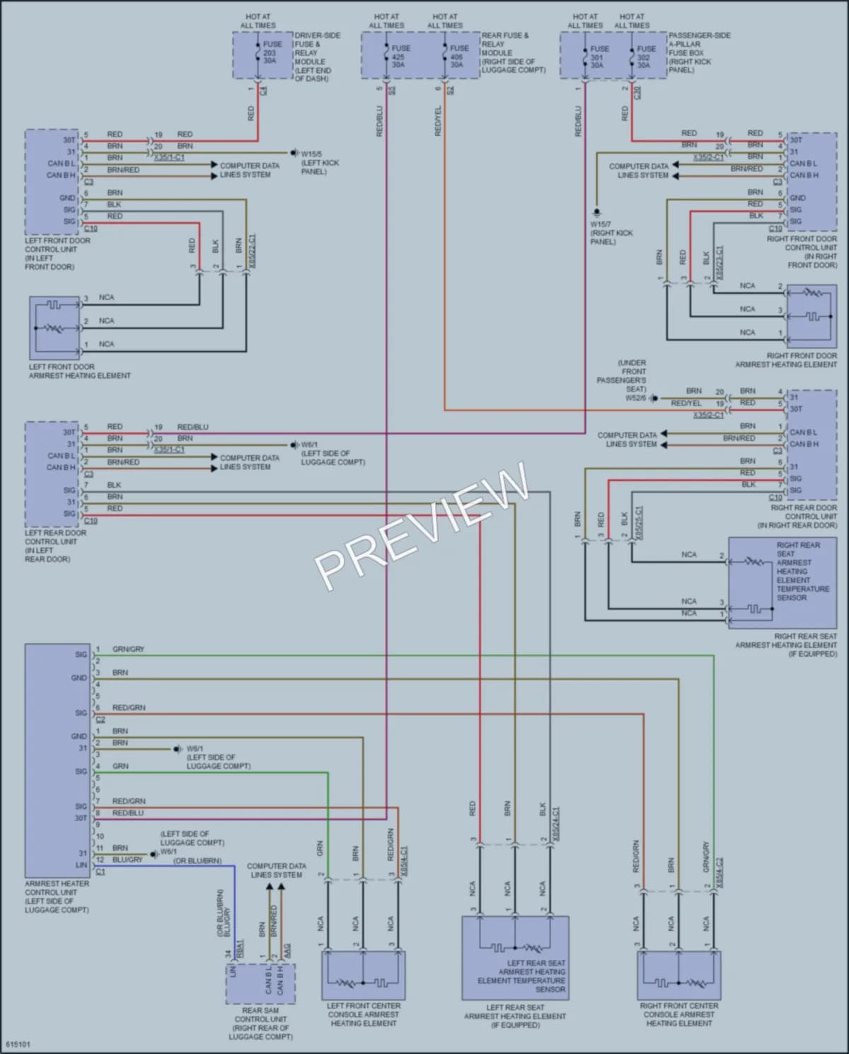 2018 MercedesBenz E300 Power Seats wiring diagram preview