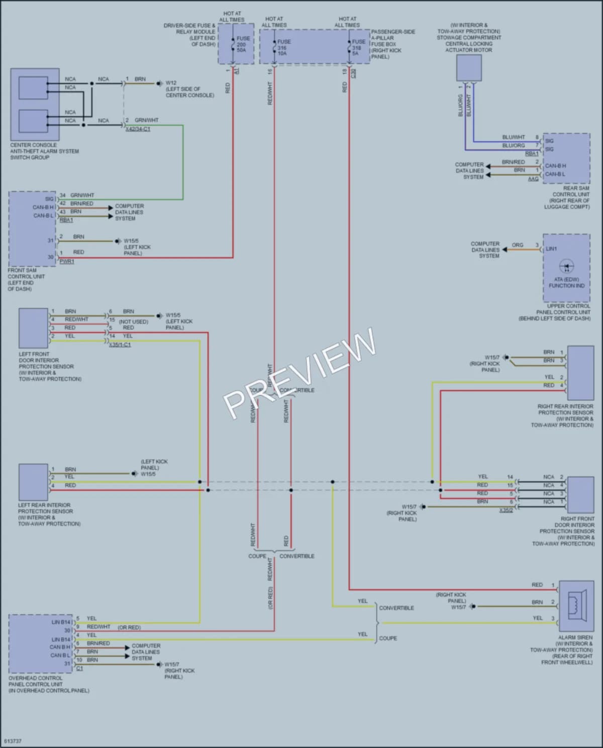 2018 MercedesBenz E400 Anti Theft wiring diagram preview