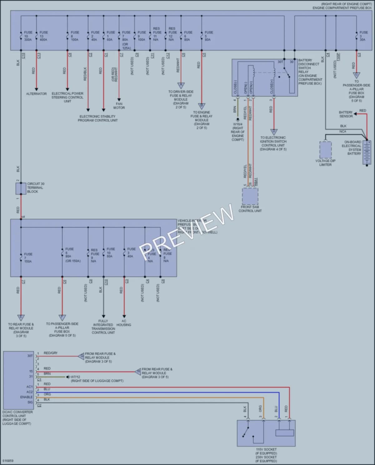 2018 MercedesBenz E400 Power Distribution wiring diagram preview