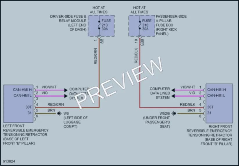 2018 MercedesBenz E400 Supplemental Restraints wiring diagram preview