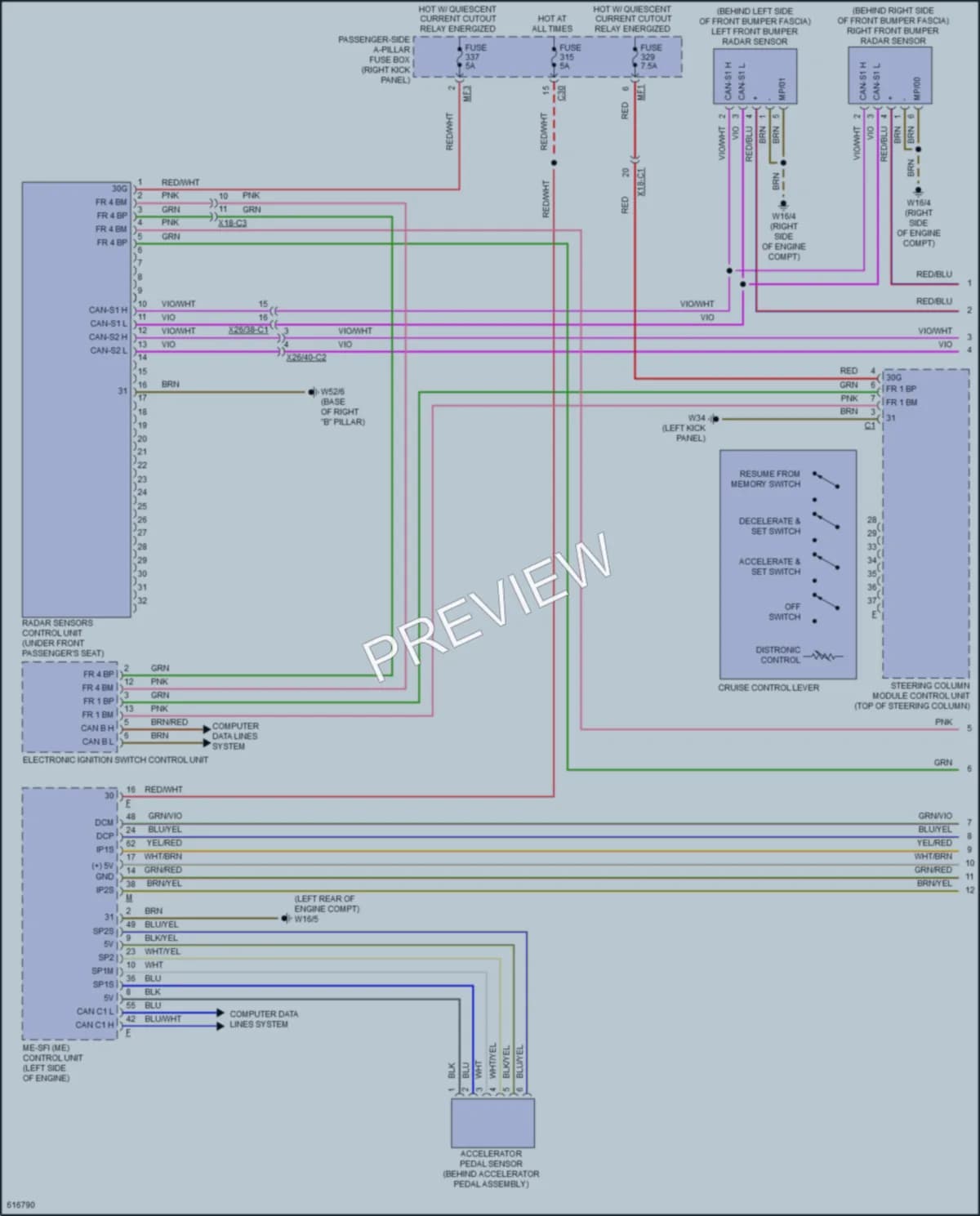 2018 MercedesBenz GLC300 Cruise Control wiring diagram preview