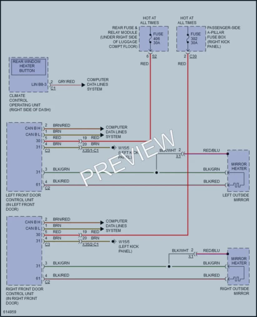 2018 MercedesBenz GLC300 Defoggers wiring diagram preview