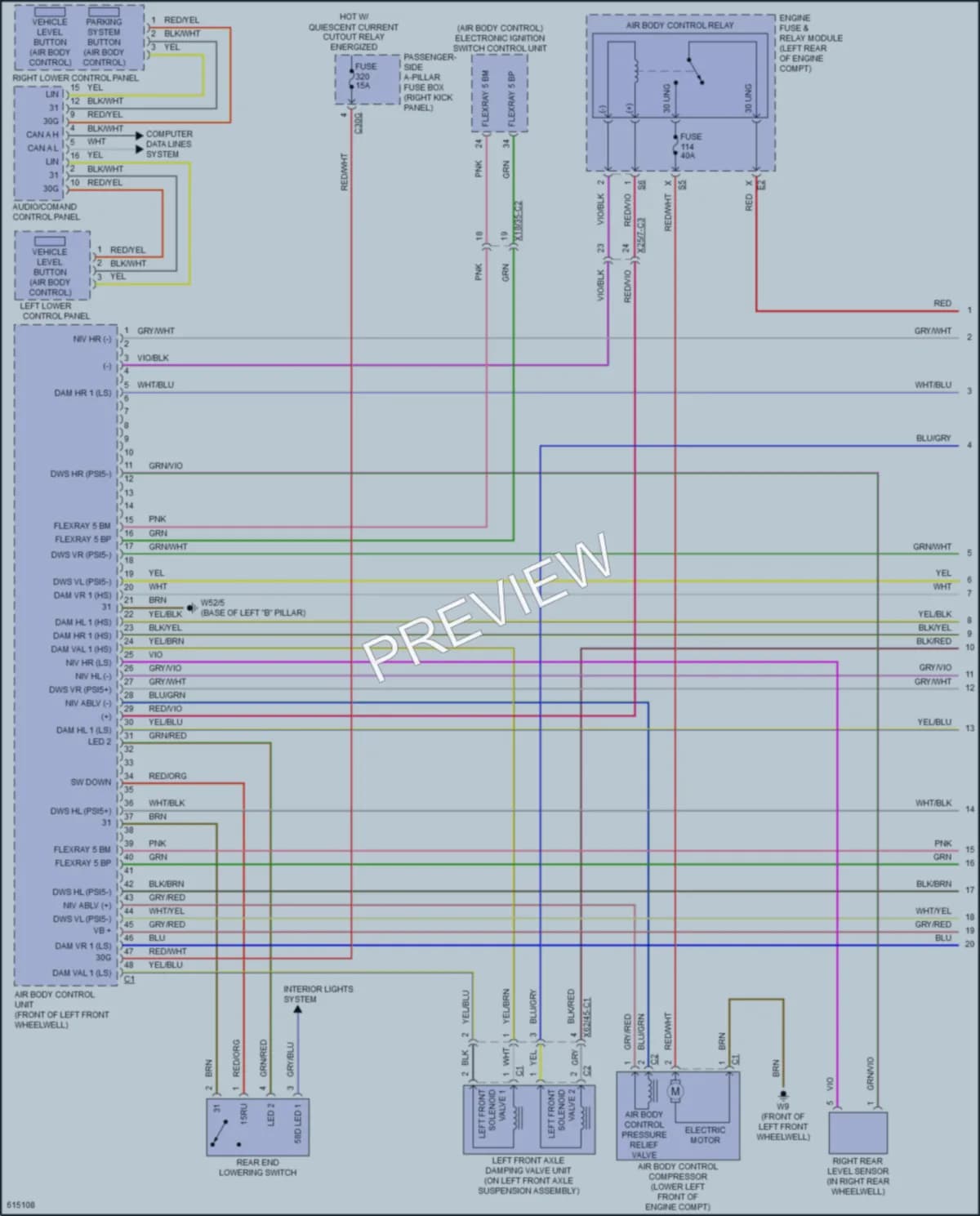 2018 MercedesBenz GLC300 Electronic Suspension wiring diagram preview