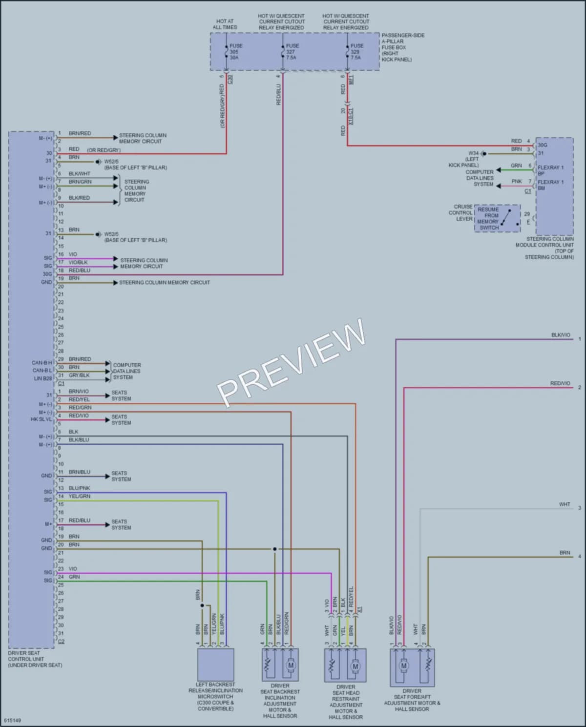 2018 MercedesBenz GLC300 Memory Systems wiring diagram preview