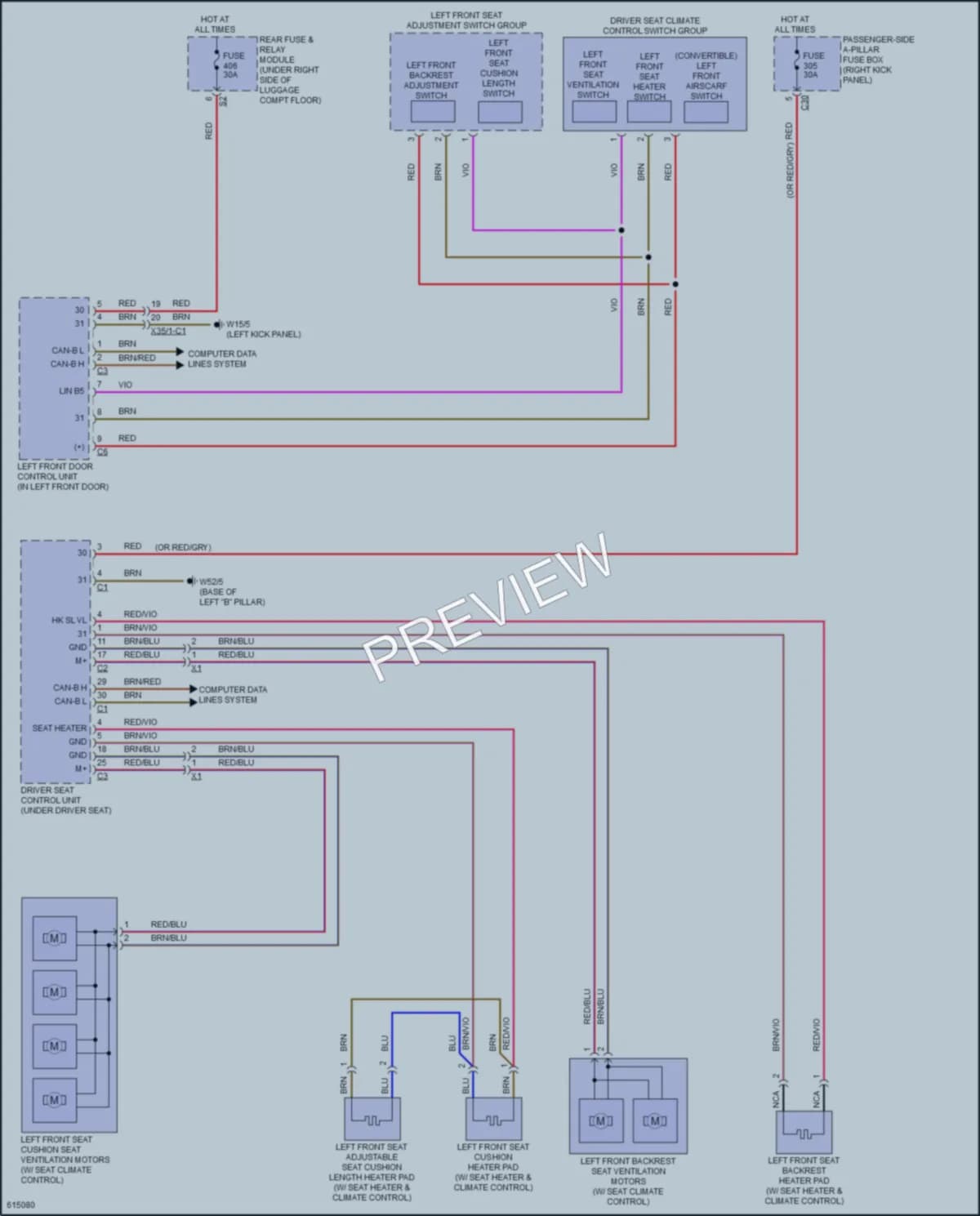 2018 MercedesBenz GLC300 Power Seats wiring diagram preview