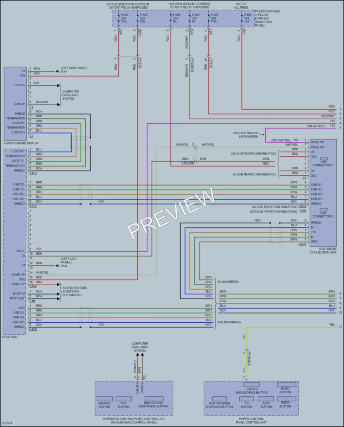 2018 MercedesBenz GLC300 Radio wiring diagram preview