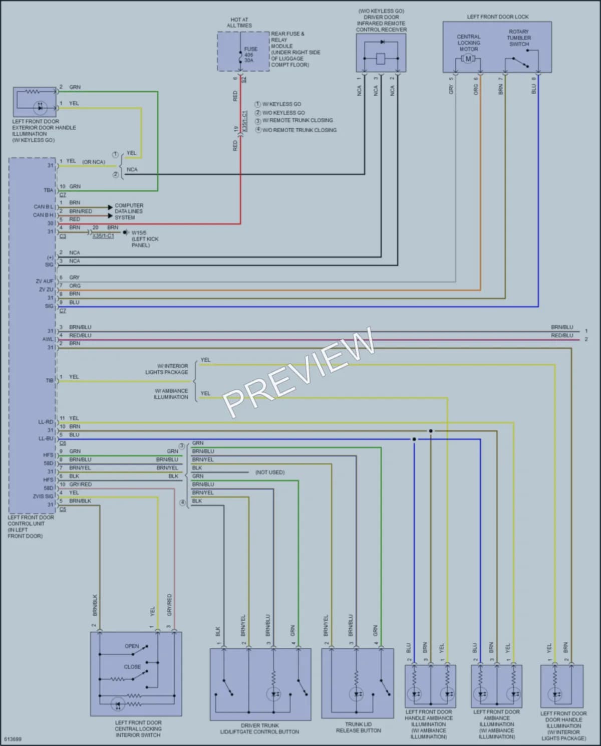 2018 MercedesBenz GLC300Coupe Power Door Locks wiring diagram preview
