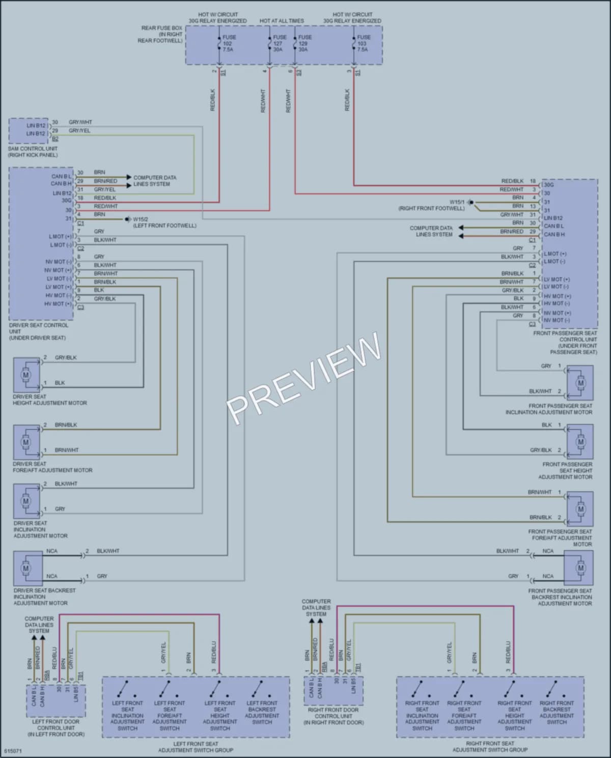 2018 MercedesBenz GLE350 Power Seats wiring diagram preview