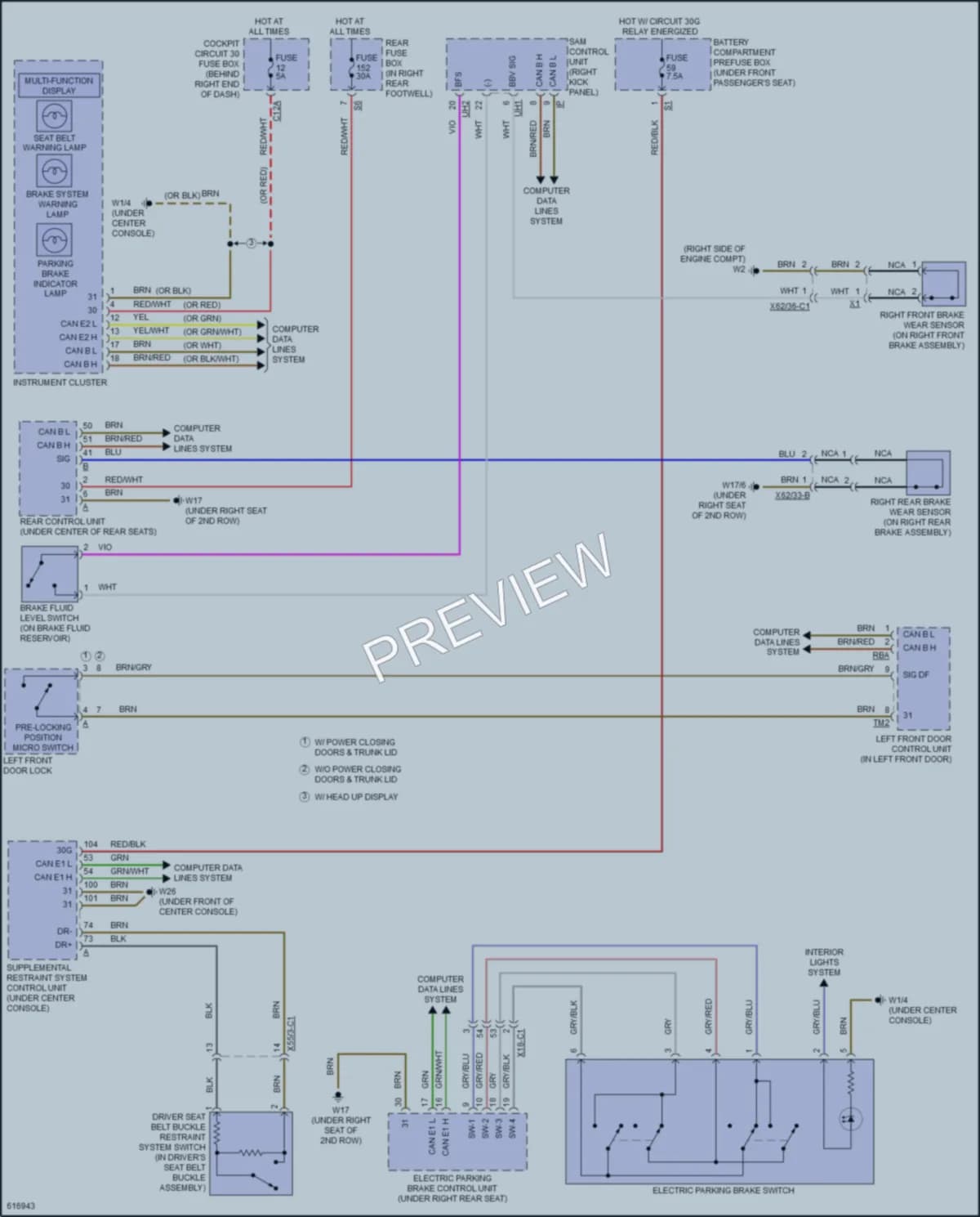 2018 MercedesBenz GLE350 Warning Systems wiring diagram preview