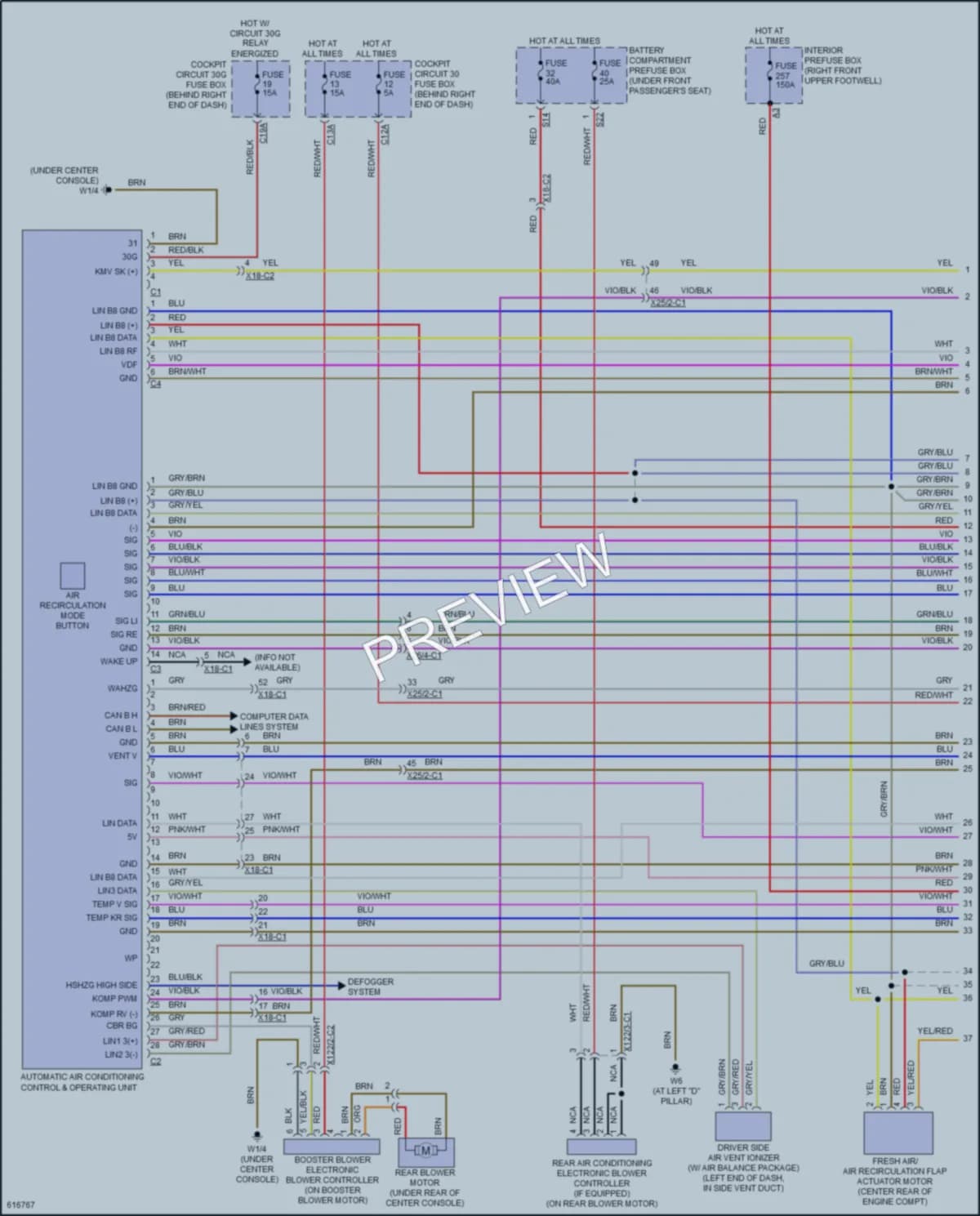 2018 MercedesBenz GLS450 Air Conditioning wiring diagram preview