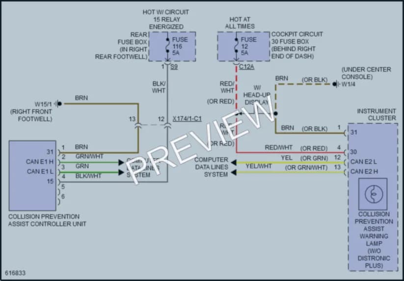 2018 MercedesBenz GLS550 Instrument Cluster wiring diagram preview
