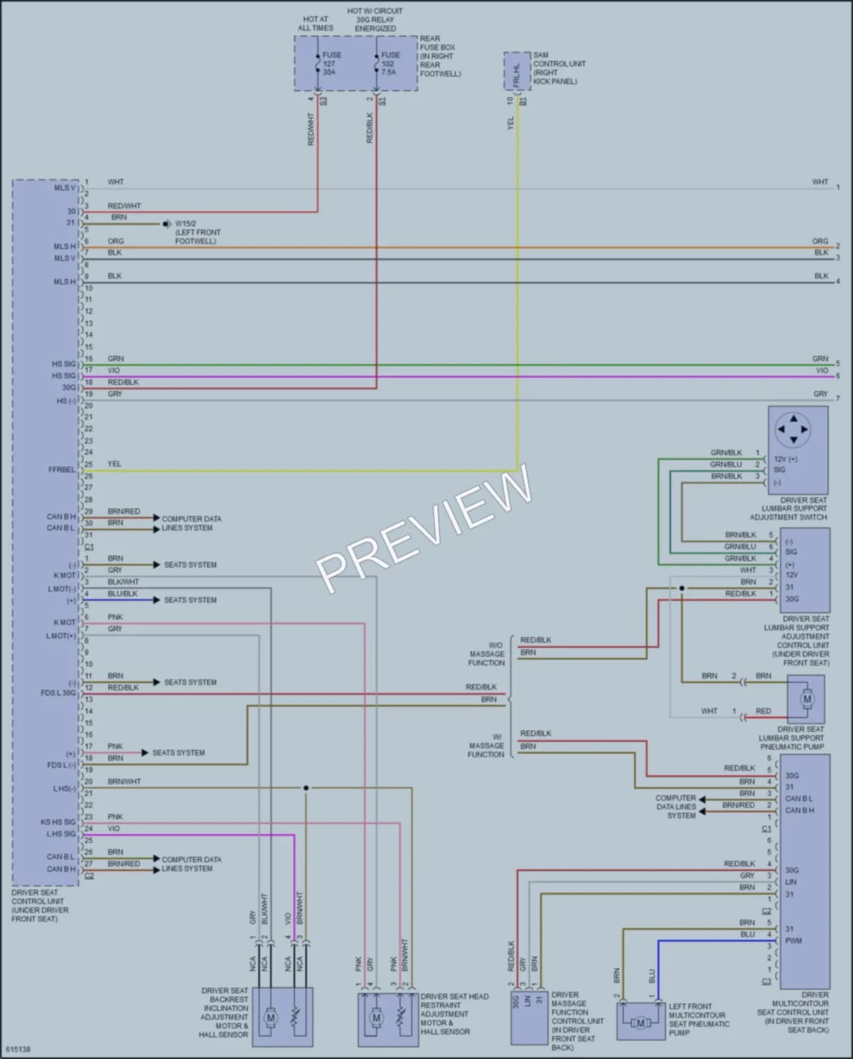 2018 MercedesBenz GLS550 Memory Systems wiring diagram preview