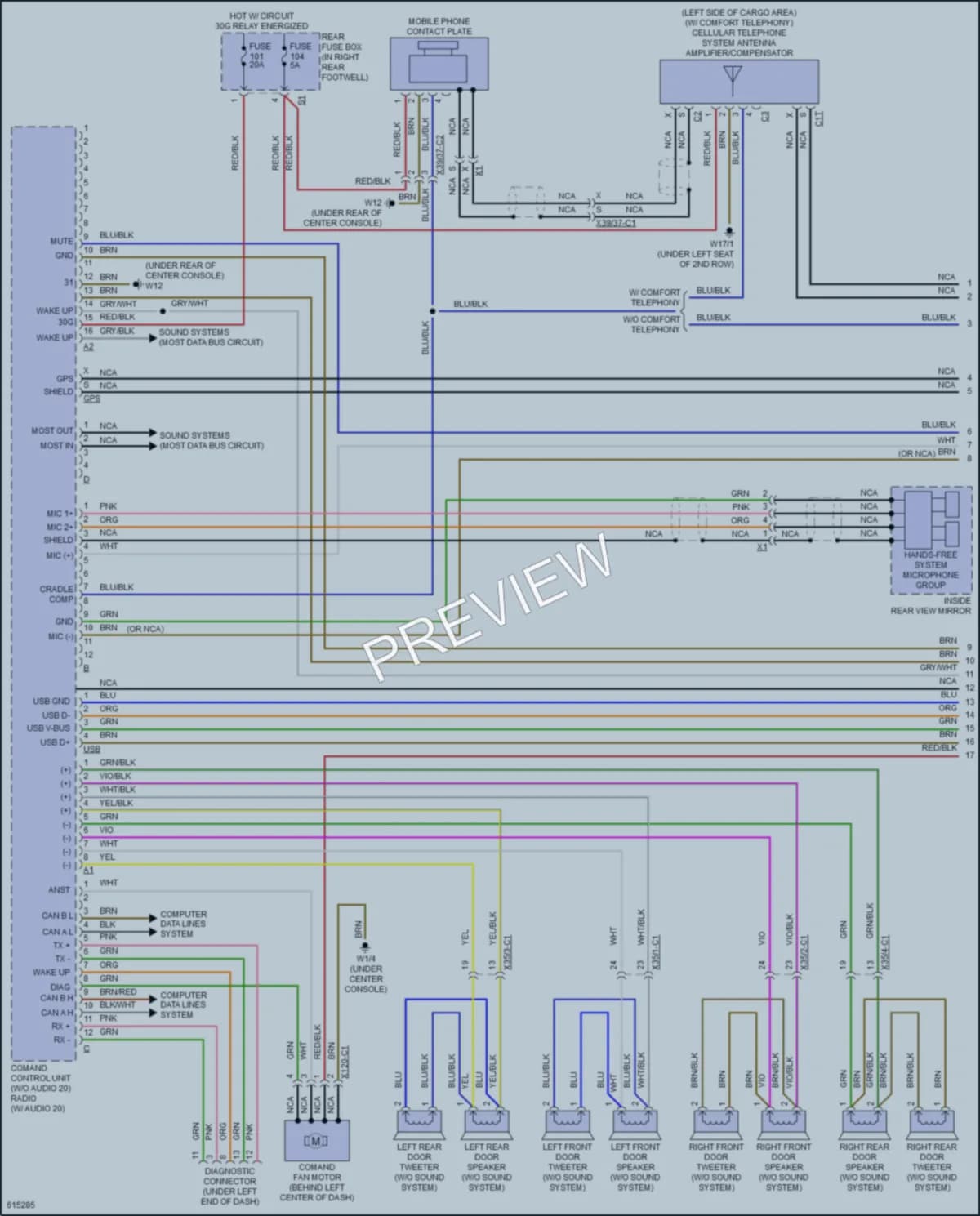 2018 MercedesBenz GLS550 Radio wiring diagram preview