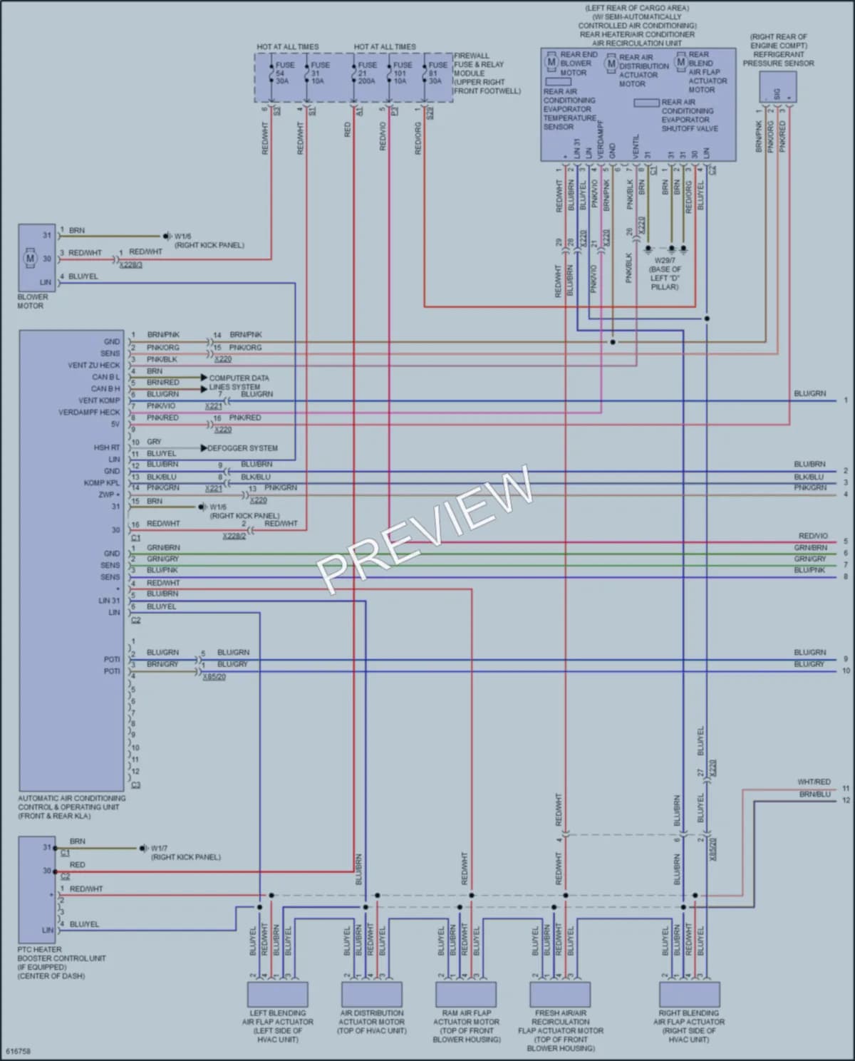 2018 MercedesBenz Metris Air Conditioning wiring diagram preview