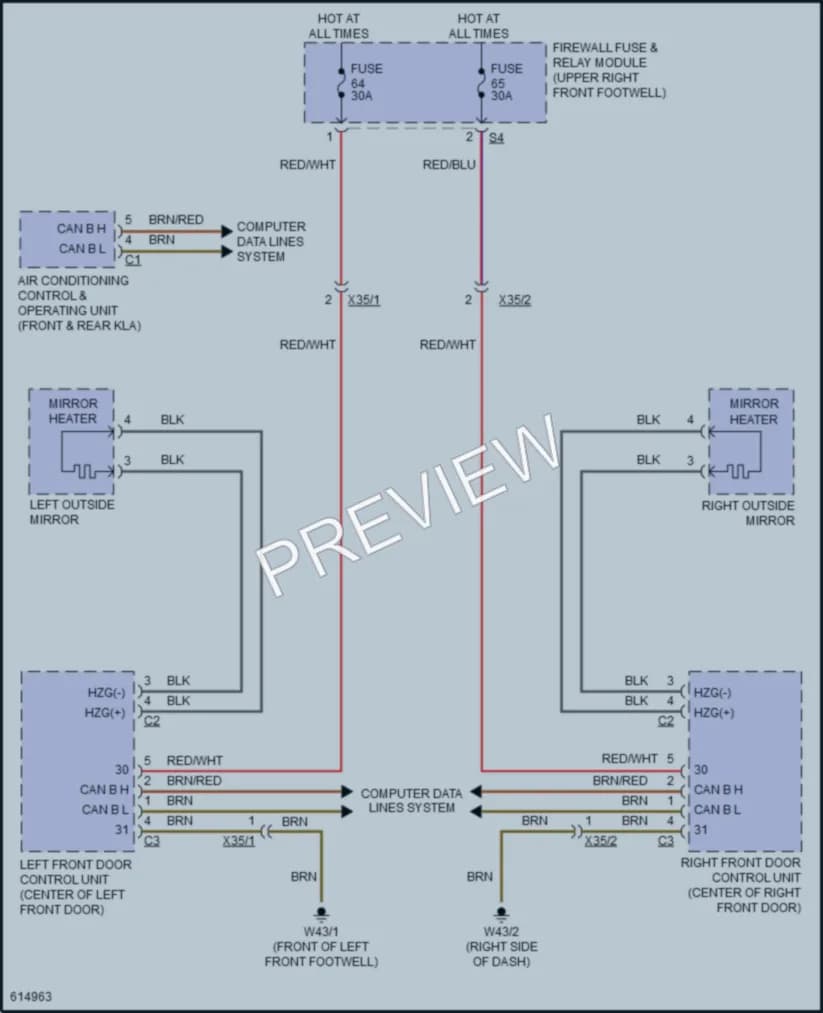 2018 MercedesBenz Metris Defoggers wiring diagram preview