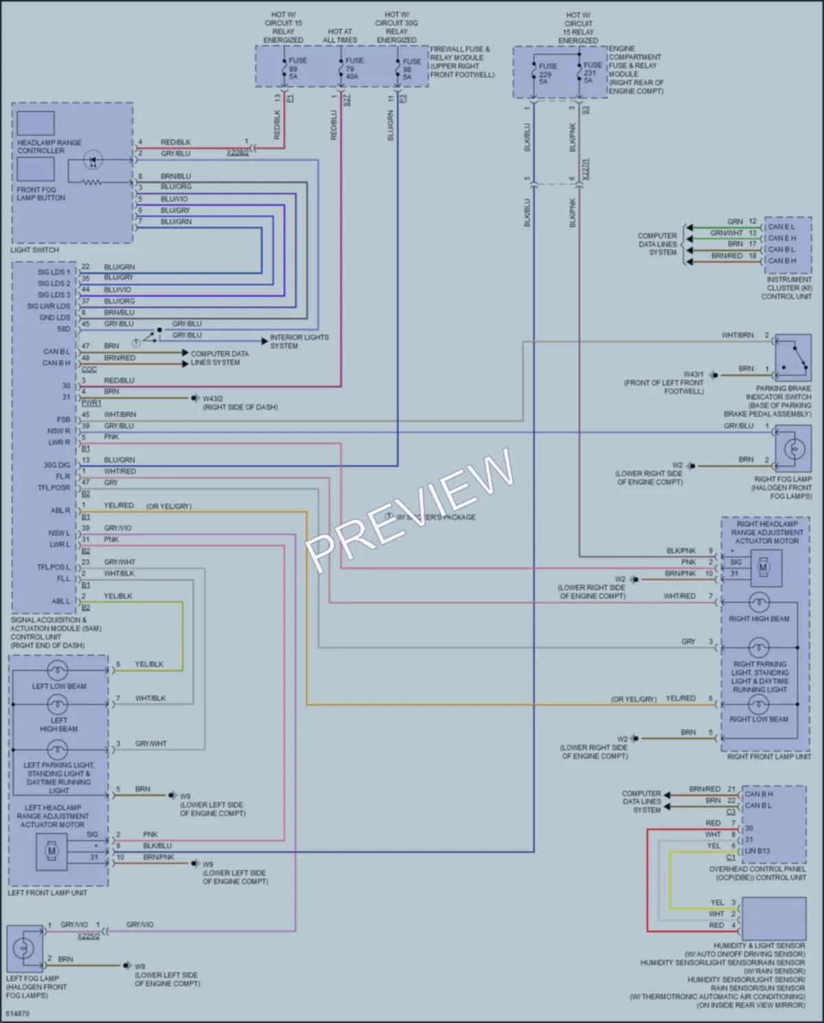2018 MercedesBenz Metris Headlights wiring diagram preview