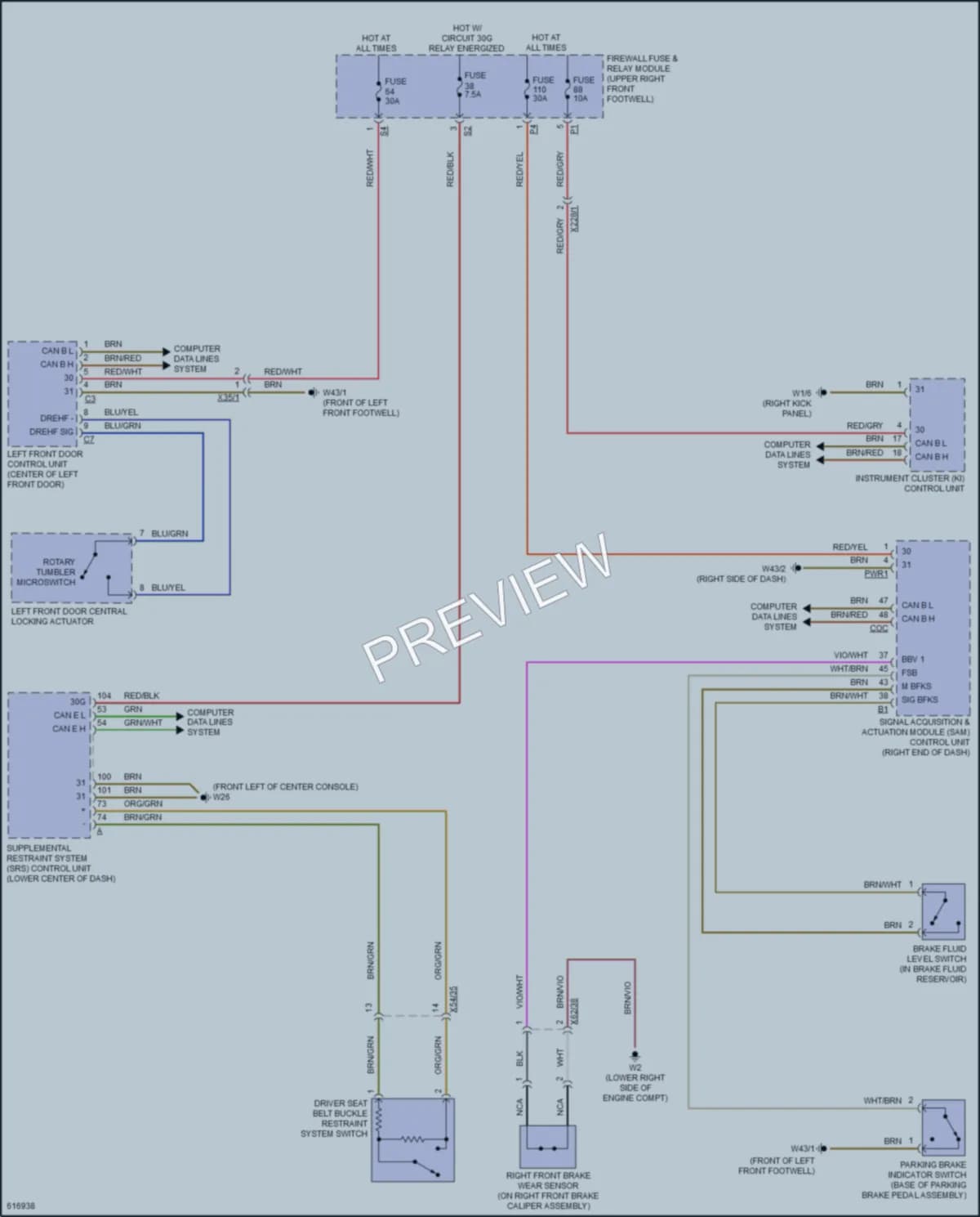 2018 MercedesBenz Metris Warning Systems wiring diagram preview