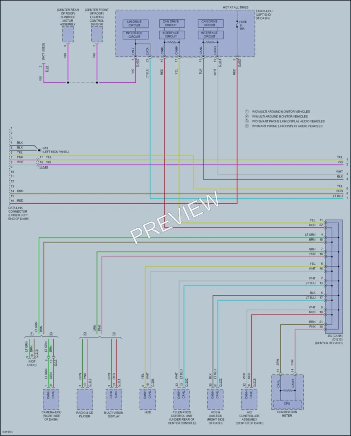 2018 Mitsubishi EclipseCross Computer Data Lines wiring diagram preview