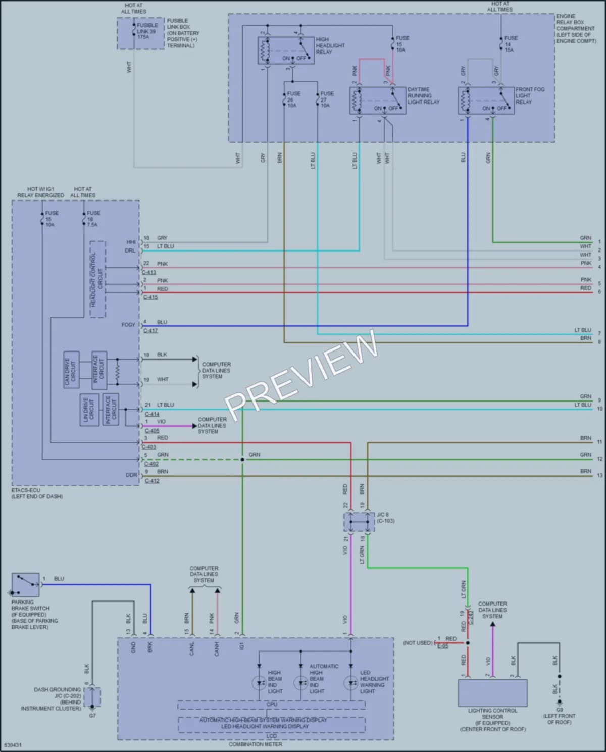2018 Mitsubishi EclipseCross Headlights wiring diagram preview
