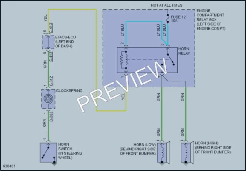 2018 Mitsubishi EclipseCross Horn wiring diagram preview