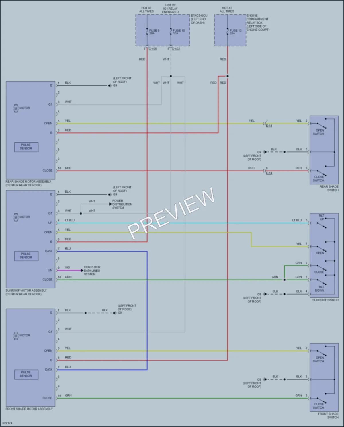 2018 Mitsubishi EclipseCross Power Top Sunroof wiring diagram preview