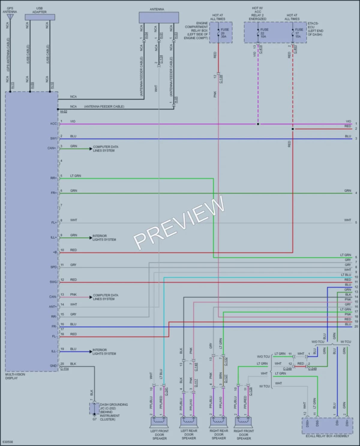 2018 Mitsubishi EclipseCross Radio wiring diagram preview