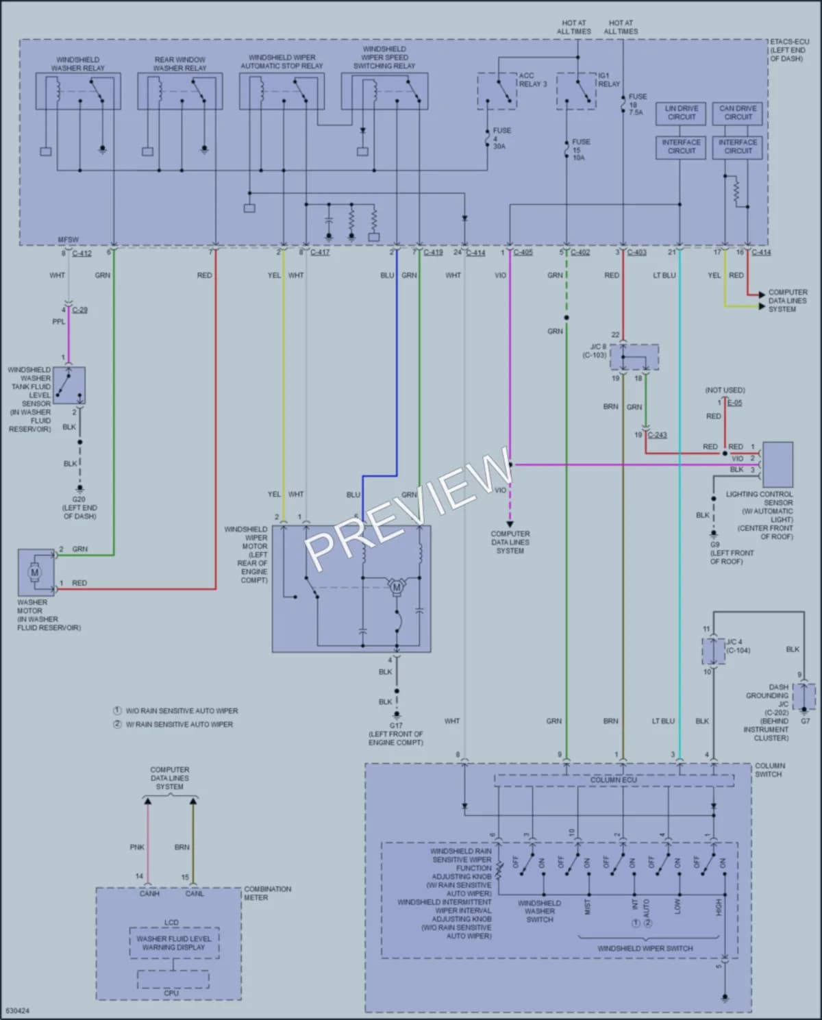 2018 Mitsubishi EclipseCross Wiper Washer wiring diagram preview