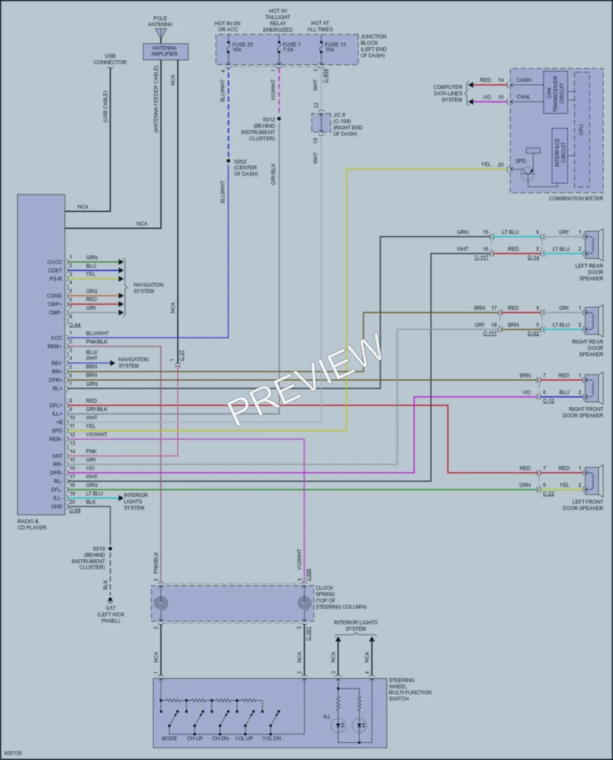 2018 Mitsubishi Mirage Radio wiring diagram preview