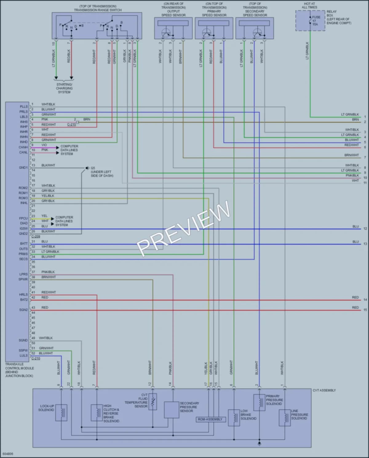 2018 Mitsubishi Mirage Transmission wiring diagram preview
