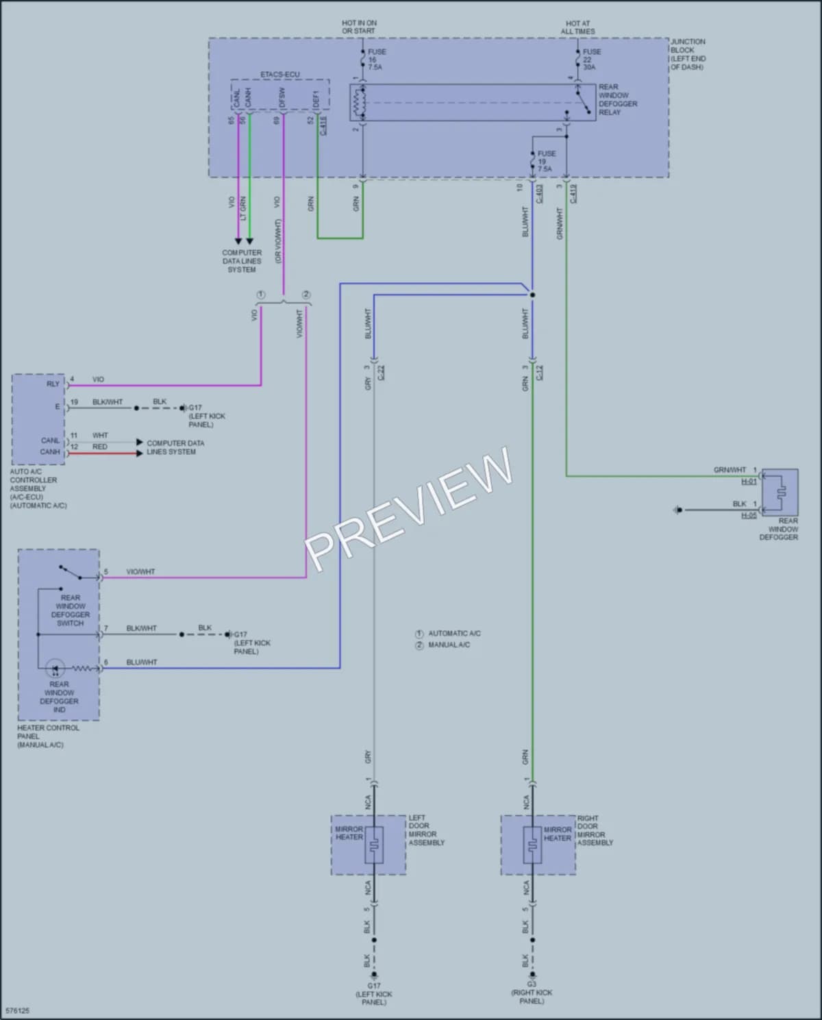 2018 Mitsubishi MirageG4 Defoggers wiring diagram preview