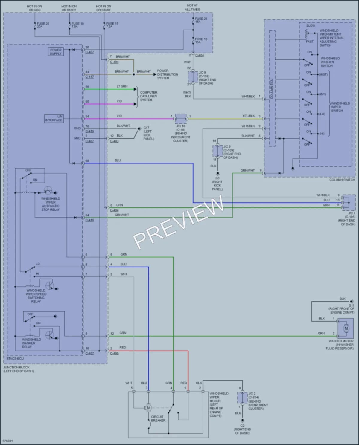 2018 Mitsubishi MirageG4 Wiper Washer wiring diagram preview
