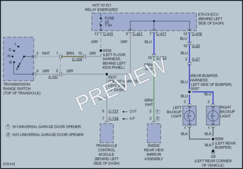 2018 Mitsubishi Outlander Exterior Lights wiring diagram preview