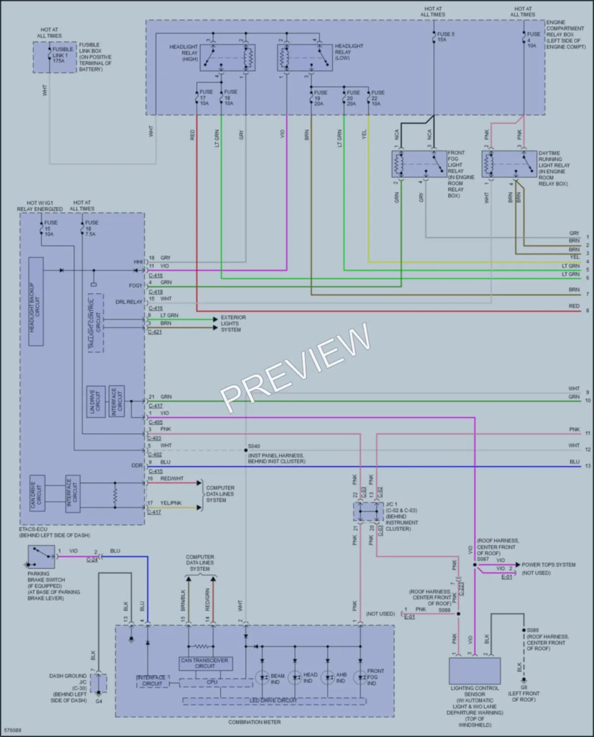 2018 Mitsubishi Outlander Headlights wiring diagram preview